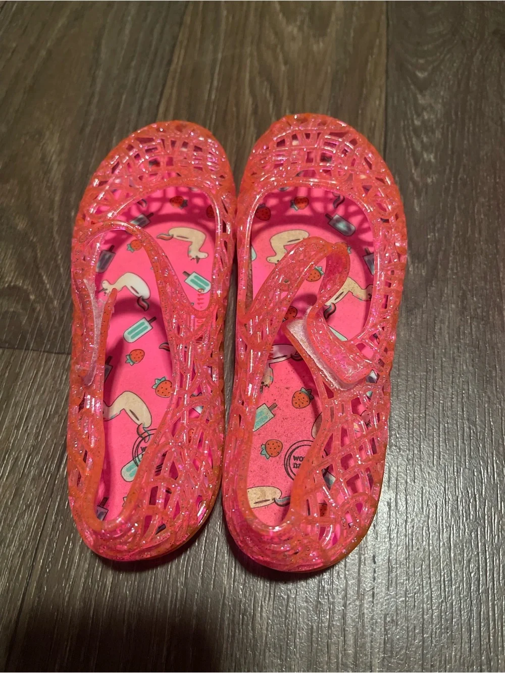 wonder nation Girls Pink Jelly Sandal with Bow